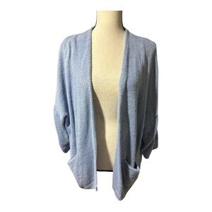 Massimo Dutti Blue Open-Front Cardigan Sweater